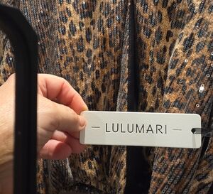 Lulumari Animal Print Sequin Crop Top